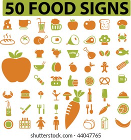 50 food signs. vector