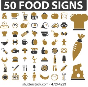 50 food signs. vector