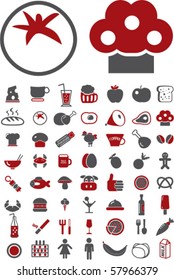 50 food signs. vector