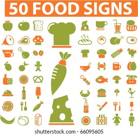 50 food signs. vector