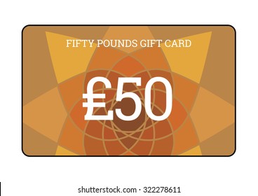 A 50 GBP  Gift Card In A Bold Geometric Design.