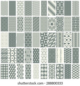 50 geometric seamless pattern set with soft duotone. Abstract background. Vector seamless pattern.