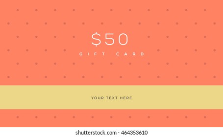 $50 gift card. 50 dollar gift concept. Good for coupon, vouchers, discount cards