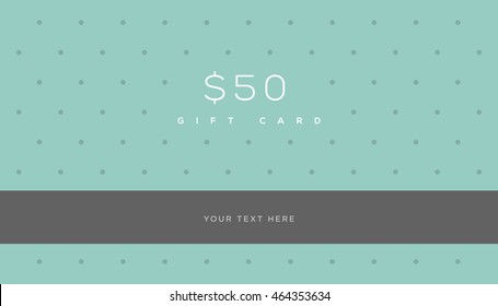 $50 gift card. 50 dollar gift concept. Good for coupon, vouchers, discount cards