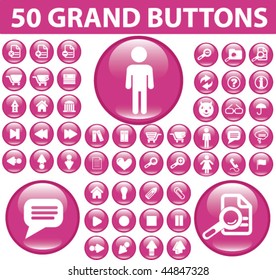 50 grand pink buttons. vector