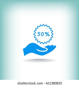 50% for hand icon
