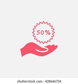 50% for hand icon