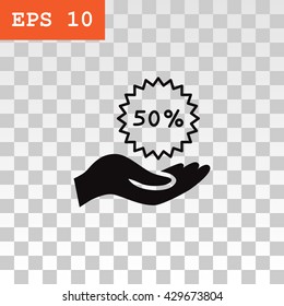 50% for hand icon