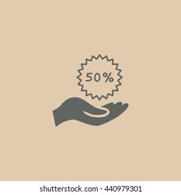 50% for hand icon