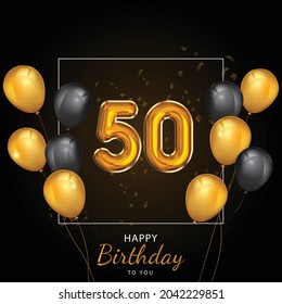50  Happy Birthday, Greeting card, Vector illustration design.
