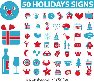 50 holidays signs. vector