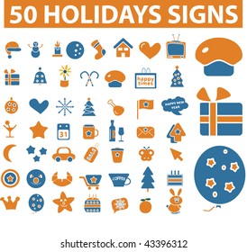 50 holidays signs. vector