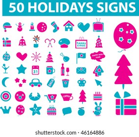 50 holidays signs. vector