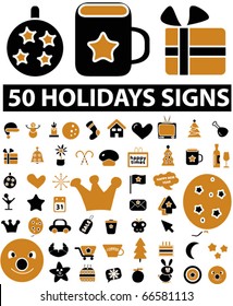 50 holidays signs. vector