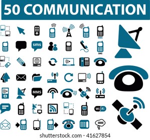 50 HQ communication signs. vector