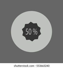 50% icon illustration vector, for web and mobile design