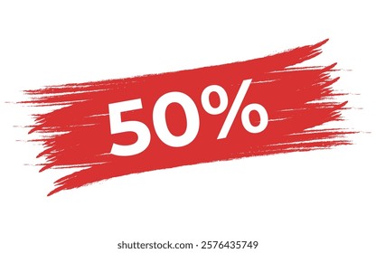 50% icon on a brush background on a white background
Vector discount with percentages on a red brush background