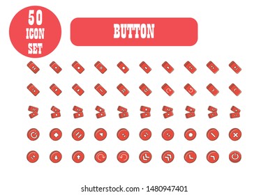 50 Icon Set Button Vector illustration of thin line icons for Sign and Symbol