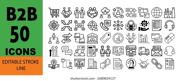 50 conjunto de iconos Arte vectorial de colección de cincuenta iconos de negocios a negocios