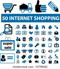 50 internet shopping signs. vector