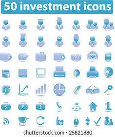 50 investment icons vector set