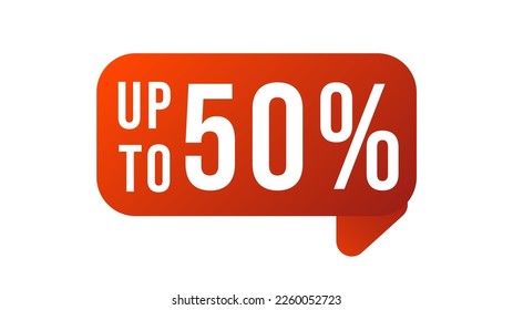 Up to 50% isolated on white background ,  Flat Modern design , Illustration Vector  EPS 10 