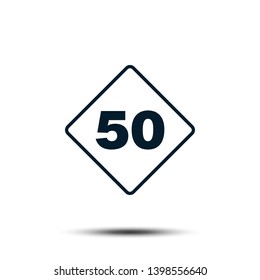 50 km road sign vector template Illustration EPS 10