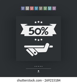 50% Label icon