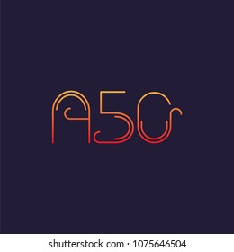 A 50 Letter and Number logo icon vector template. 
