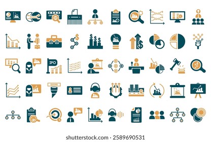 50 linear analytics icon pack. vector thin line hexagonal interconnections, merge charts, binary data search, paper shredder, department head, bars chart analysis, market research icons suitable for