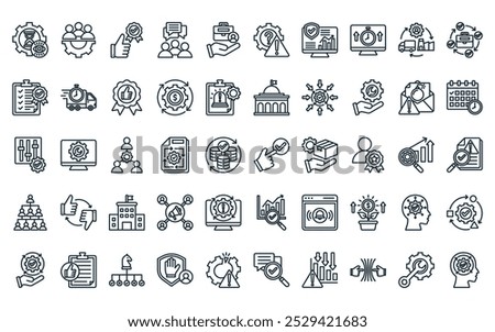 50 linear business continuity icon pack. vector thin line accept, hrm, advantage, discussion, employment, issue, data protection icons suitable for apps and websites ui designs.