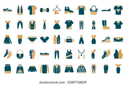 50 linear clothes icon pack. vector thin line barrel handbag, basketball jersey, collarless cotton shirt, bow tie, scarf on hanger, leather chelsea boots, polo shirt icons suitable for apps and