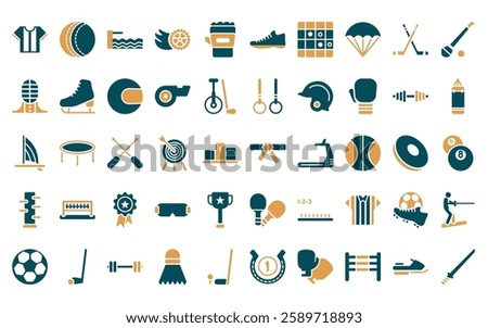 50 linear sport icon pack. vector thin line karate, handball, swimming, drifting, mixed martial arts, racewalking, go game icons suitable for apps and websites ui designs.
