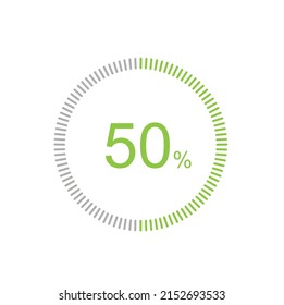 50% Loading. 50% circle diagrams Infographics vector, 50 Percentage ready to use for web design ux-ui.