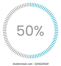 50% Loading. 50% circle diagrams Infographics vector, 50 Percentage ready to use for web design ux-ui