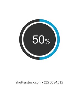 50% Loading. 50% circle diagrams Infographics vector, 50 Percentage ready to use for web design ux-ui.