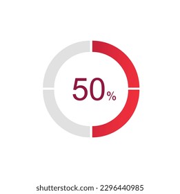 50% Loading. 50% circle diagrams Infographics vector, 50 Percentage ready to use for web design ux-ui.