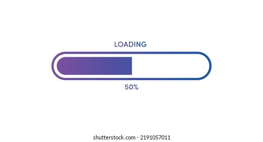 50% Loading vector art illustration percentage counter sign label trendy gradient color