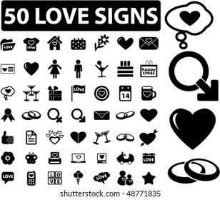 50 love signs. vector
