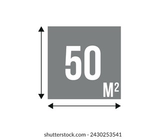 50 m. Vector 50 square meters of construction, concept area and work space