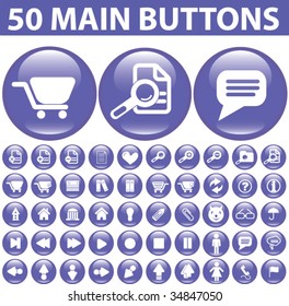 50 main buttons. vector