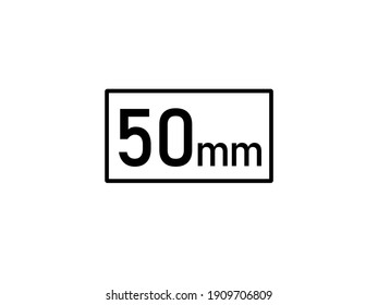 50 millimeters icon vector illustration, 50 mm size