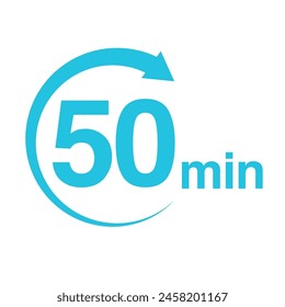 50 minute arrow timer icon vector illustration eps
