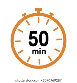 50 minute Timer, clock, icon vector stopwatch isolated icons. Countdown timer symbol.