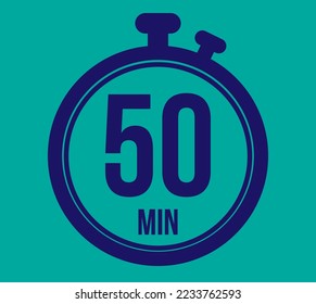 50 Minuten. Hör auf, Vektorsymbol zu sehen! Vektorgrafik mit Zeitgeber für Termine und Aufgaben