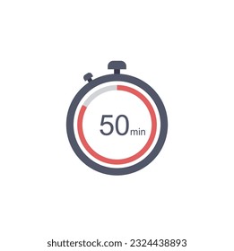 50 minutes timer icon, 50 min digital timer. Clock and watch, timer, countdown.