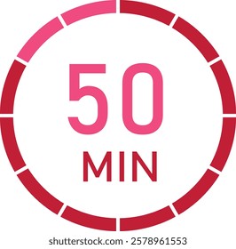 50 minutes timer red design vector eps 10