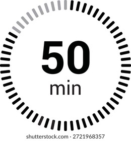 cronômetro cronômetro de 50 minutos ou contagem regressiva ícone vetor isolado no fundo branco