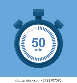 Temporizador de 50 minutos, ícone do vetor do cronômetro. Ícone de cronômetro em estilo simples. Ilustração de estoque de vetor.