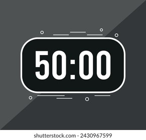 50 minutes. Vector clock counting time. Timer to set minutes